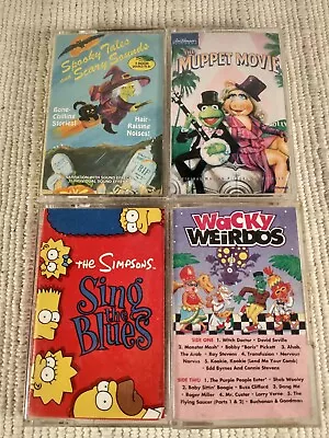 Various Music 4 Cassette Lot The Simpsons The Muppet Movie & Halloween Songs • $15