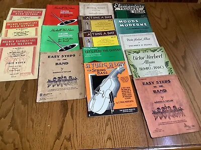 Lot Vintage Violin Drum Piano Guitar Trumpet Sheet Music Books 1930-1940s • $24.99