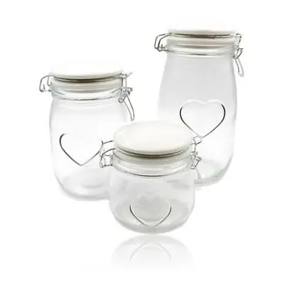 £6.72 • Buy Clip Seal Top Lid Storage Glass Jar Preserve Container Clipseal Condiments Spice