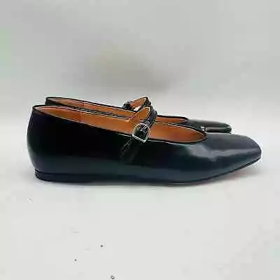 J Crew Shoes Womens 6 Black Leather Anya Shoes Buckle Casual Dress Ballet Flats • $49.99