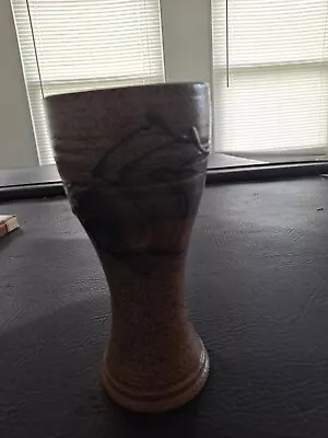 Rock Hard Stoneware Vase Goblet With Fish Glazed Design • $21.99