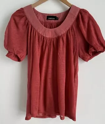 Zimmermann Shirt Blouse Top Balloon Sleeve Burnt Red Lovely Soft Size 0 • $20