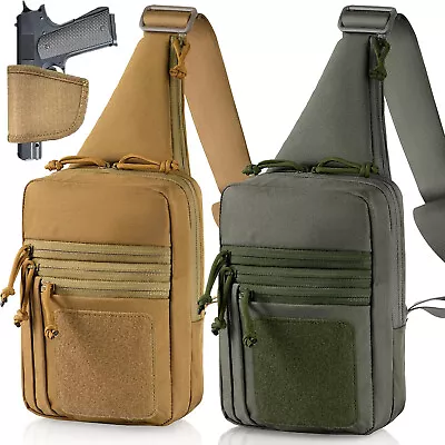 Tactical Concealed Carry Pistol Holster Gun BagChest Crossbody Pack Handgun Bag • $22.94