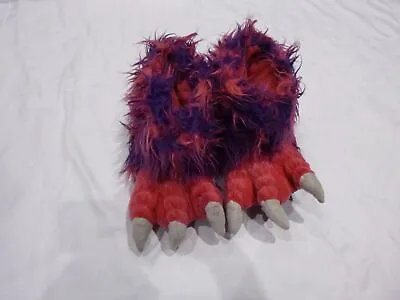 Lazy Onekids 9-11 Fuzzy Faux Fur Monster Feet Slipper Boots Pink Purple • $21