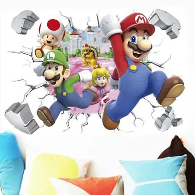 3D Super Mario Bros Lugi Removable HUGE Wall Stickers Decal Kids Home Decor USA • $9.91