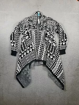 Mossimo Sweater Womens 2XL XXL Black Tribal Open Front Long Sleeve Drop Hem • $10.50