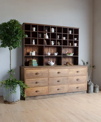 £2400 • Buy Vintage French Bank / Chest Of Drawers / Sideboard / Cabinet With Cubby Holes