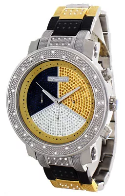 Jojino Mens Colored Dial Stainless Steel Bracelet Diamond Men's Watch IJ1022 • $250