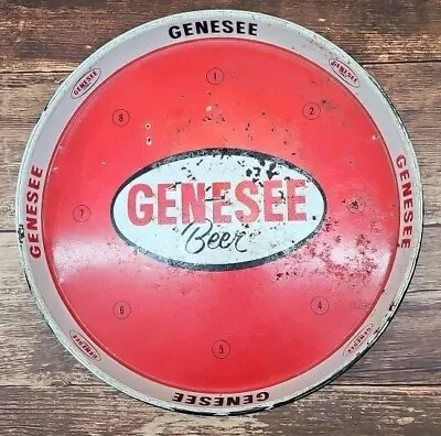 Vintage Genesee Beer Round Metal Serving Drink Tray Bar Tavern 12  • $13.99