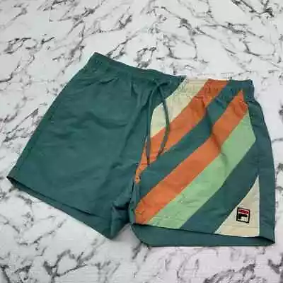 Men’s Fila Teal Lt.Green Orange Fashion Casual Short • $49