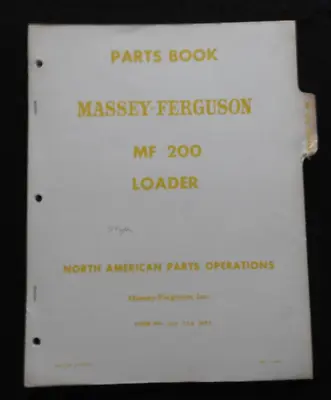 1965 Massey-ferguson Mf 200 Loader Part Catalog Manual 135 165 175 3165 Tractor • £25.22