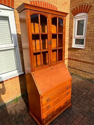 Younger Furniture 2 Piece Hardwood Solid Wood Table Bureau + Cabinet Vintage • £299.99