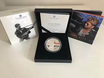 2024 Silver Proof George Michael Colour 1oz 2 Pound Coin RARE UNDER 100 COA 97 • $373.48