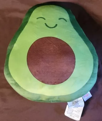 Smiley Happy Avocado Plush Pillow 18  X 15  Super Soft Spandex Polyester • £18.84