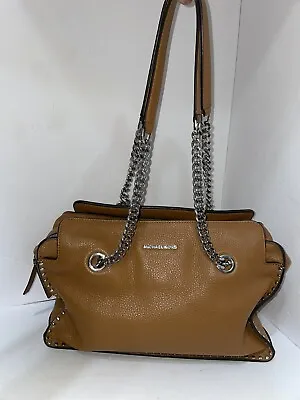 MICHAEL Kors Astor Satchel Luggage Pebble Leather Chain Studs~MSRP$368 • $40