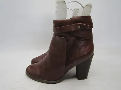 Vince Camuto Women Size 9 M Brown Leather Zip Buckle Ankle Fashion Boots Bootie • $33.24