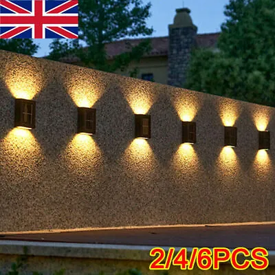 £16.99 • Buy 1-6x Solar Wall Lights Up & Down Lamp Decor Waterproof Garden Outdoor Fence Yard