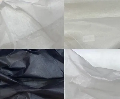 100% Cotton Organdy Fabric Dress Craft Curtain Lining Stiff Material 44''WIDE • £5.49