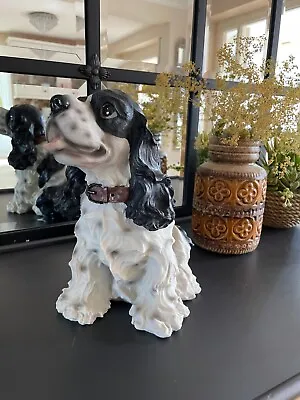 Spaniel Dog Sculpture Puppy Ornament Animal Home Garden Décor Pet Statue Gift UK • £16.73