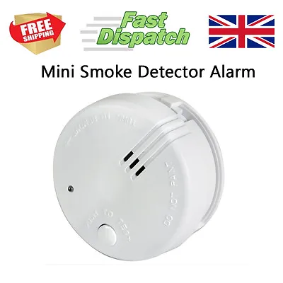 Mini Compact Small Photoelectric Smoke Fire Detector Alarm Home Caravan Office • £10.99