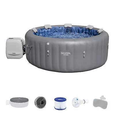 Bestway SaluSpa Santorini HydroJet Inflatable Hot Tub W/ 180 Soothing Jets Gray • $1119.99