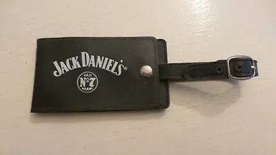 JACK DANIELS. Black Leather Luggage Tag. Unused Condition. • £9.99