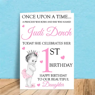 Personalised 1st Birthday Card For Daughter Sister Granddaughter Niece Baby • £2.75