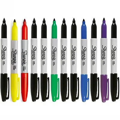 Sharpie Permanent Marker Pens Fine Bullet Point Tip Coloured Metallic Black  • £1.95