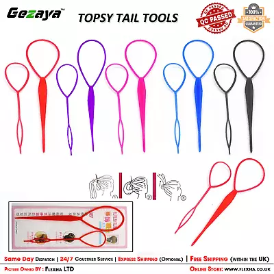 2/4Pcs Topsy Tail Hair Ponytail Braid Maker Styling Loop Accessory Saloon Tool • £2.10