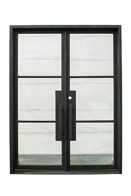 Hico Pre Hung Steel Front Entry French Door Clear Glass 62  X 82  Right Active • $3495