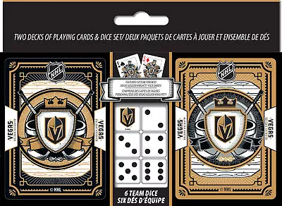 MasterPieces - Las Vegas Golden Knights - NHL 2-Pack Playing Cards & Dice Set • $19.99