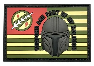 Weapons Are A Part Of My Religion USA Flag Mandalorian Patch [3D-PVC Rubber-WR1] • $7.99