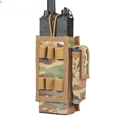 Tactical Radio Pouch With Flash Light Pouch Walkie Talkie Military Interphone  • $24.12