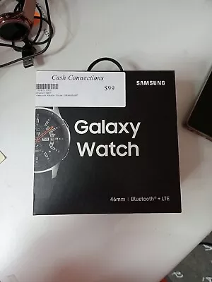 Samsung Galaxy Watch SM-R805 46mm Silver Case Classic Buckle Onyx Black - LTE... • $99