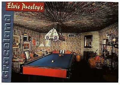 Postcard Graceland Pool Room Elvis Presley Memphis TN Chrome Era Unposted • $2.99