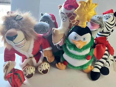 Merry Madagascar Christmas Movie Plush Alex Gloria Marty Melman Stuffed Animals • $59