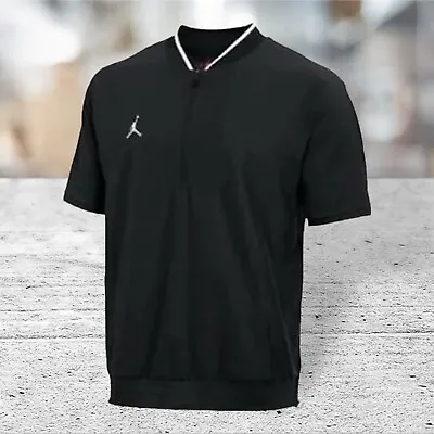 Jordan Men’s Team Short Coaches Jacket 3/4 Zip Jumpman Medium Black Nike New C15 • $39.99