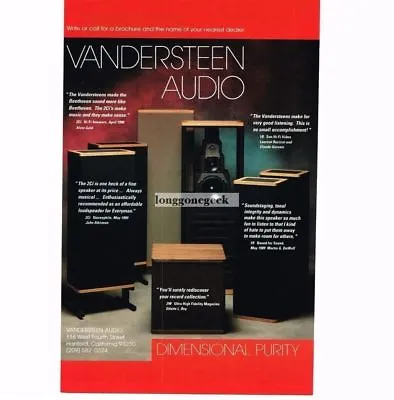 1990 Vandersteen 2Ci Speakers  Hi-Fi Stereo Vintage Ad  • $8.95