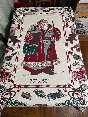 VTG 1990 Manual Woodworkers And Weavers Christmas Tapestry Blanket Santa Toys • $25