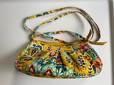 Vera Bradley Yellow Floral Chain Provencal Quilted Handbag Or Shoulder Bag • $10