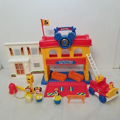 Rare Vintage Mattel Disney Mickeytown Toy Fire Station Set • $39.99