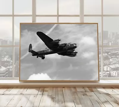 Lancaster Bomber Print 1944 World War 2 Aviation Memorabilia Wall Art Poster • £14.99