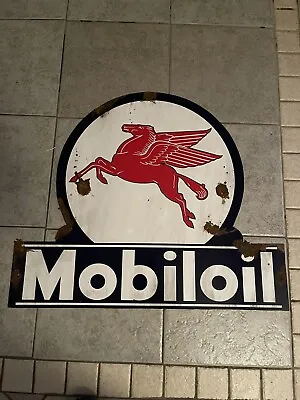 Antique Style Vintage Look Mobiloil Pegasus Dealer Sales Service Lollipop Sign • $99.99