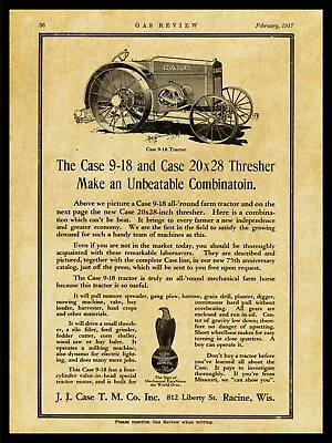 1917 J.I. Case 20x28 Threshing Machine New NEW Metal Sign: 9-18 Tractor - Racine • $19.88