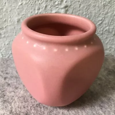 Antique 1928 Rookwood Art Pottery Vase Mauve Pink Cube Beaded Block 2762 Vintage • $246