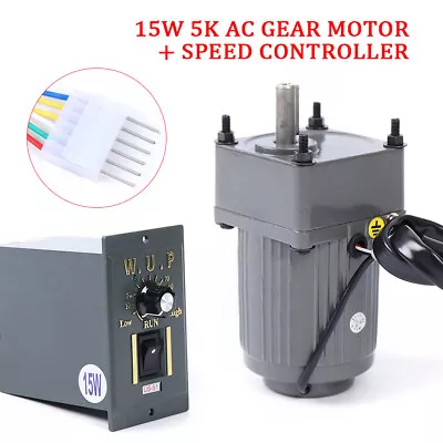 15W 5K Gear AC Motor Reduction Gearbox + Variable Speed Controller 110V 270~0RPM • $57.95