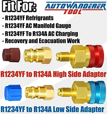 R1234yf To R134a Quick Coupler Adapter High Low Side Conversion Kit Auto AC • $17.99