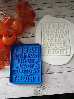 Halloween Happy Haunt Cookie Cutter & Embosser Stamp Icing Fondant Clay Cake 9cm • £4.99
