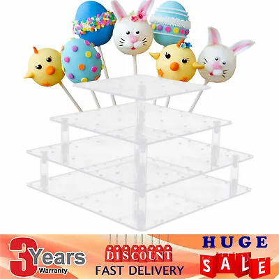 56 Hole Clear Lollipop Display Stand Acrylic Cake Pop Stand Wedding Candy Holder • £13