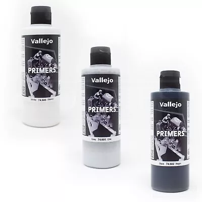 Vallejo Primer 200ml White Grey Black Surface Acrylic Paint Model Air Brush • £15.60